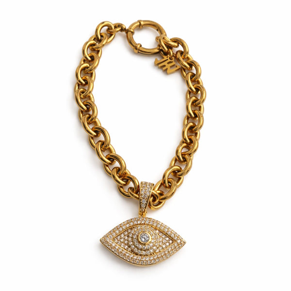 Chunky Chain Evil Eye Bracelet