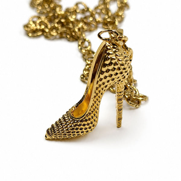 I’M BAD stiletto heel convertible necklace on a white background