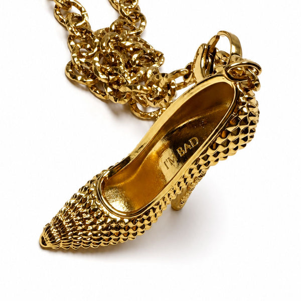 I’M BAD convertible stiletto necklace styled as a long necklace