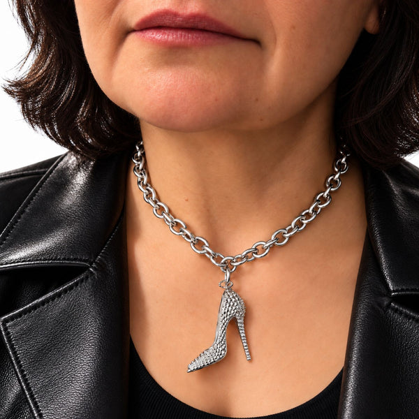 I’M BAD Stiletto Heel Chunky Chain Necklace