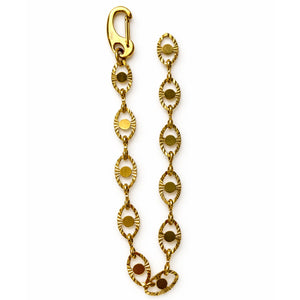 Gold chain with a clasp on a white background