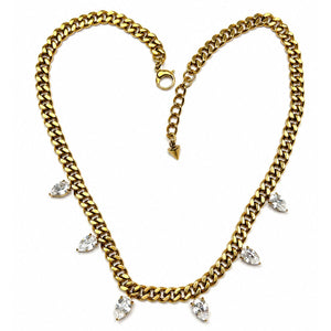 cz pendant drop curb chain necklace jagged halo jewlery 