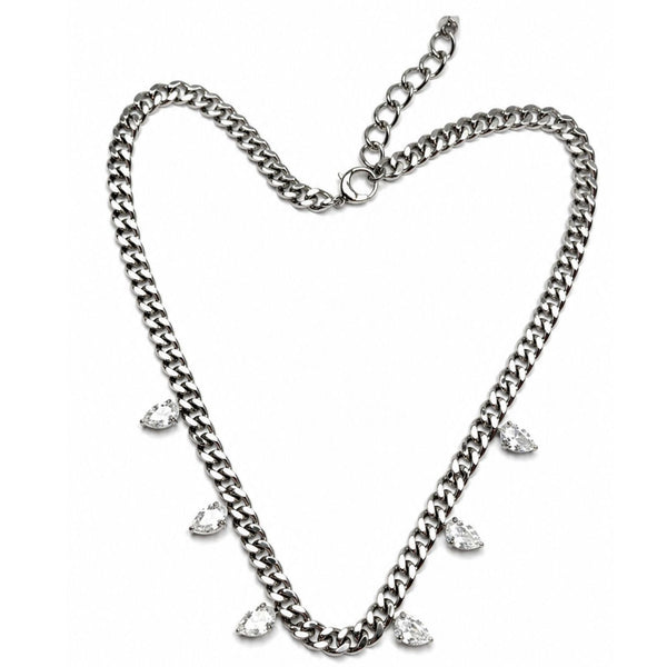 curb chain with cz drop 