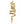 Gold chain necklace with a cone-shaped pendant on a white background