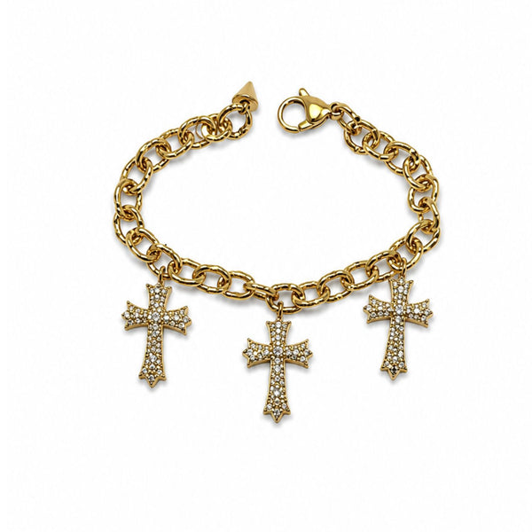 Trinity Cross Charm Bracelet