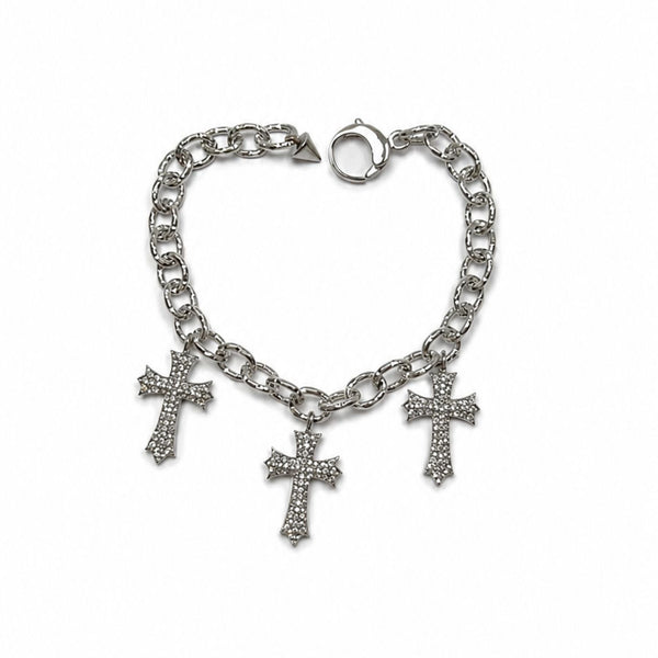 Trinity Cross Charm Bracelet