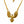 A gold-toned eagle pendant necklace with wings spread wide, featuring a small dark blue gemstone accent in the eye, shown on a white background.