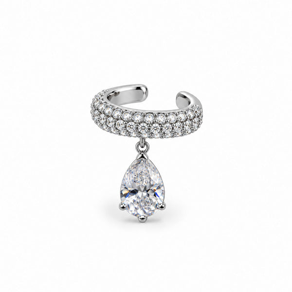 Bombshell Pear-Shaped CZ Drop Ear Cuff