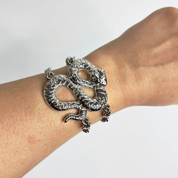 Serpent Bracelet Bracelets Jagged Halo Jewelry 18K White Gold Filled 