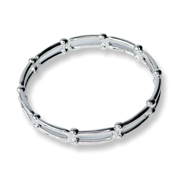 Sheelah Bangle Jagged Halo White Gold Filled 