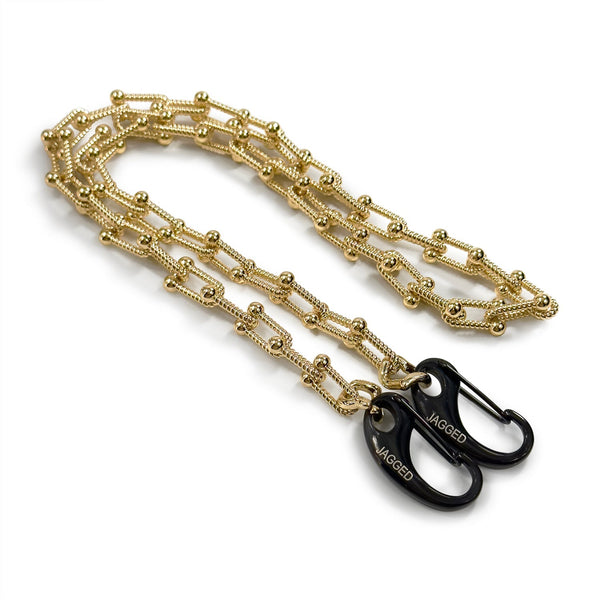 Sylvie Chain Jagged Halo Yellow Gold Plated - Black Gold Plated 